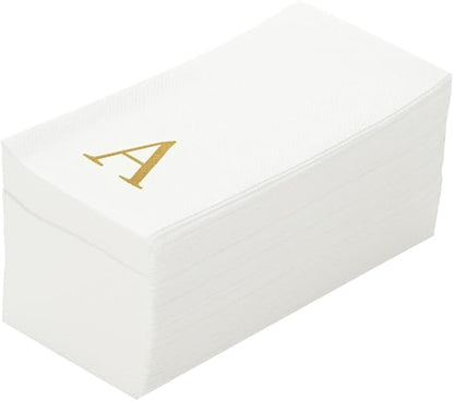 Luxenap 15.8 X 7.9 Inch Linen-Feel Guest Towels, 50 Lettered Hand Towels