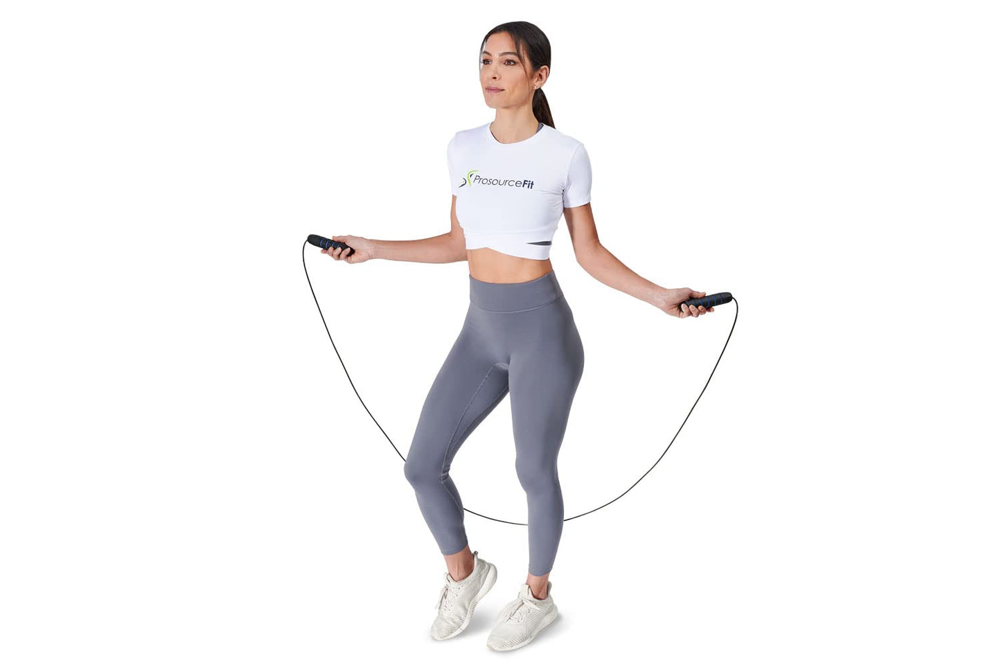 ProsourceFit Speed Jump Rope up to 8 Foot Adjustable Length for Men and Women, Foam Handles, Ultra Light Rope for Boxing, Jumping Exercises and Cardio Workout, Blue