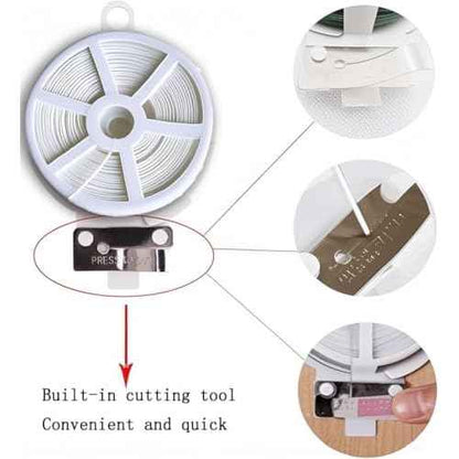Twist Tie, 328 Feet (100m), white cable ties with Cutter, Garden Plant Ties Reusable, white Twist Ties for plants Gardening Tomatoes Tie garden ties for plants,garden twist ties flowers Climbing