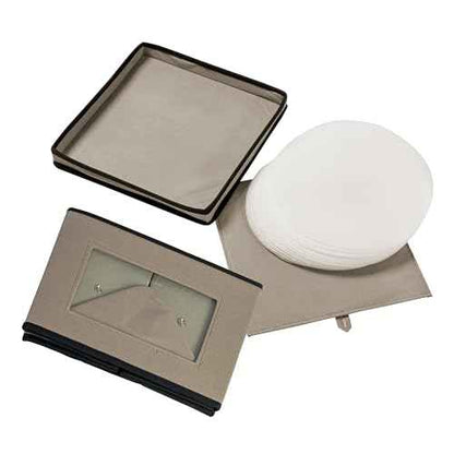 Honey-Can-Do 2-Pack Dishware or Closet Window Storage Boxes, Grey SFT-09073 Grey