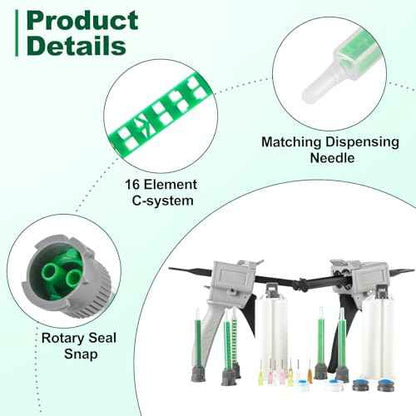 24 Pack Epoxy Mixing Nozzle, 3.5 Inch Adhesive Mixing Nozzle Tip, Resin Mixer Adhesive Gun Applicator for 50ml/1.7oz (1:1 & 2:1 Ratio)