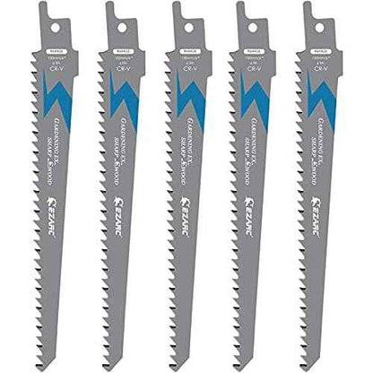 EZARC Wood Pruning Reciprocating Saw Blade, 6-Inch Recip Saw Blades R644GS 6TPI (5-Pack)