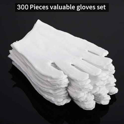 Frienda 300 Pcs Cotton Gloves Bulk Large Size for Men Women Inspection Gloves for Dry Hand Art Handling Coin Jewelry (XL)