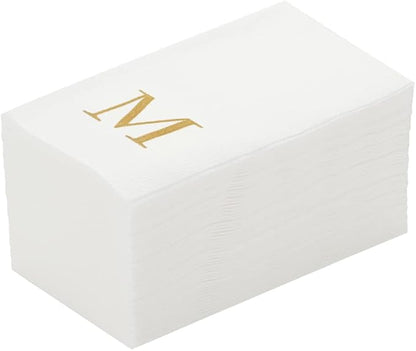 Luxenap 15.8 X 7.9 Inch Linen-Feel Guest Towels, 50 Lettered Hand Towels
