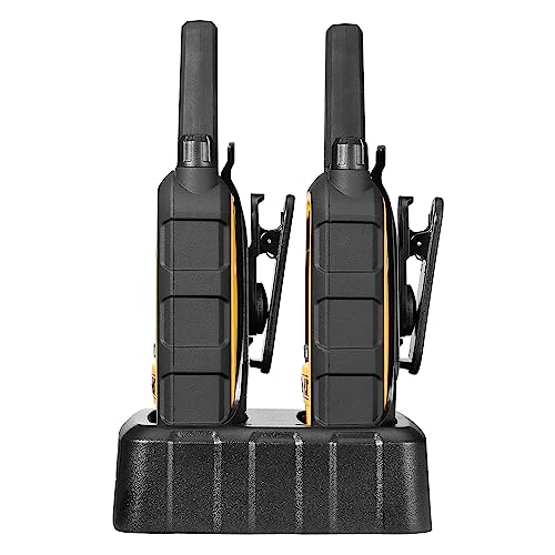 DEWALT DXFRS800 FRS Walkie Talkies Long Range 2 Way Radio, 2 Watt, Waterproof & Rechargeable, 2 Pack