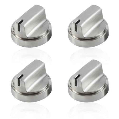 atgestore WB03X29300 Stainless Steel Stove Knobs Replacement for GE Stove Parts Gas Range Knobs JGP3030SLSS JGP3036SL1SS JGP3030SL1SS GE Cooktop Knob Metal Control Surface Burner Knobs 4 Pcs