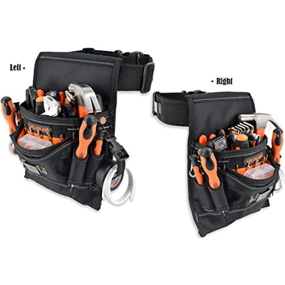WELKINLAND 10-Pockets Electrician Tool Pouch with Belt Clip, Electricians Tool Pouches Bag, Tool Pouches, Electricians Tool Belt,Electrician Tool Belt