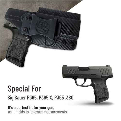 Kydex Sig P365 Holster. Ambidestroux Kydex Sig Sauer P365 Holster IWB. Concealed Holster