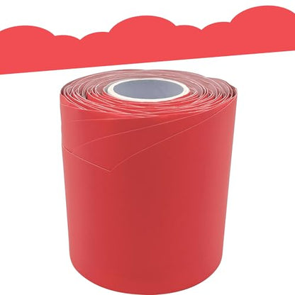 Teacher Created Resources Melon Red Fancy Scallops Rolled Border Trim - 50ft - Decorate Bulletin Boards, Walls, Desks, Windows, Doors, Lockers, Schools, Classrooms, Homeschool & Offices