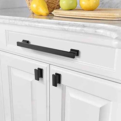 Asidrama 10 Pack 6.3 Inch(160mm) Matte Black Kitchen Cabinet Handles, Cabinet Pulls Kitchen Cabinet Hardware for Cupboard Drawer Pulls