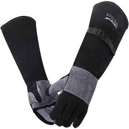 ARCCAPTAIN 24 inches Leather Welding Gloves - Bite Proof Animal Handling, Heat/Fire Resistant for Reptile, Dog, Falcon, Stick, Mig, Forge, Grill, Fireplace