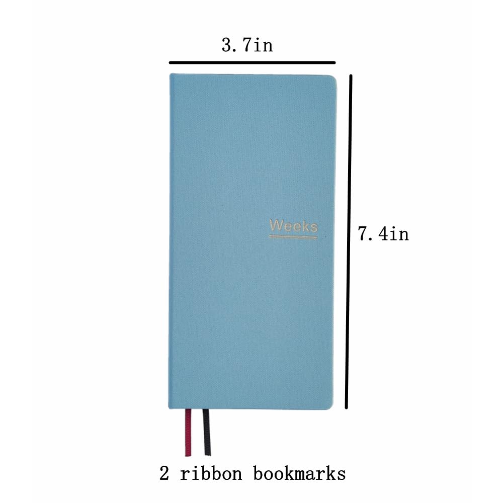 Undated Weekly Planner Notebook Pocket Organizer Appointment Book Journal Notebook A6 Week Plan Notepad (Sky blue with cover)