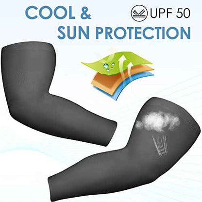 10 Pairs Plus Size Arm Sleeves UV Sun Protection Sleeves Cooling Ice Silk Arm Oversized Tattoo Sleeve Covers for Women Men, 10 Colors