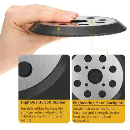 2 Pack 5 in 8 Hole Hook & Loop Orbital Sander Metal Pad Compatible with SKIL SR211601 SR6604B-10 SR660302 SR660302 Random Orbital Sander Replacement Part