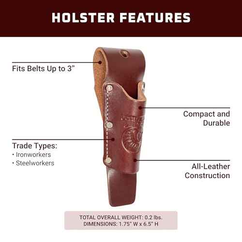 Occidental Leather Tapered Tool Holster - OxyRed - Fits Up to a 3" Belt - Compact, All-Leather Construction - Made in USA