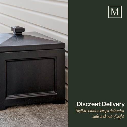Mayne Fairfield Garden Hose Bin - Black - 17in L x 17in W x 18in H - Holds up to 100 ft. of standard garden hose (5858-B)
