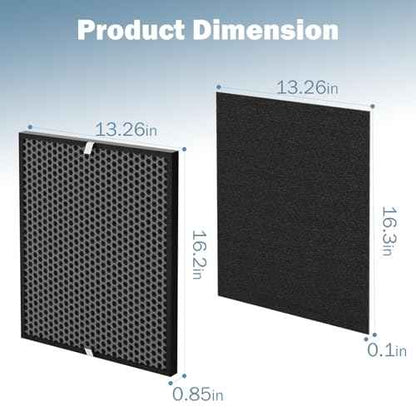 Premium Replacement Filter Compatible with AD3000 Air Purifi-er, Includes 2 Activated Carbon Filters + 4 Pre-filters