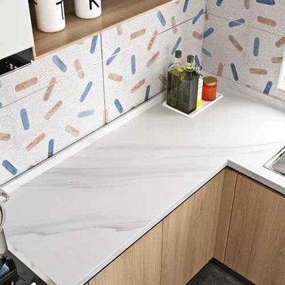 Livelynine Carrara White Marble Contact Paper Peel and Stick Countertops for Kitchen Decorations White Marble Wallpaper Self Adhesive Countertop Covering Bathroom Walls Counter Top Vinyl 15.8x78.8
