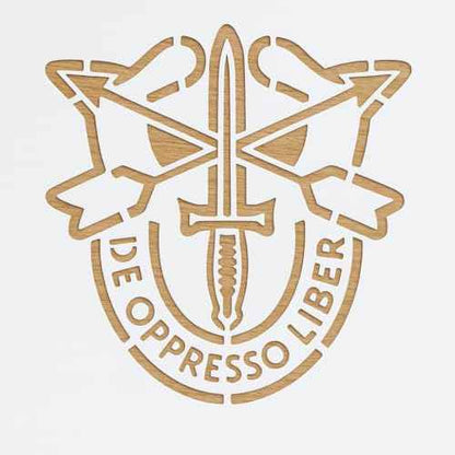 Special Operations Inspired Emblem Stencil 8.5 x 11 Inch Reusable Mylar Template with Dagger and Arrows Crest for DIY Tactical Crafts Veteran Art and Patriotic Decor