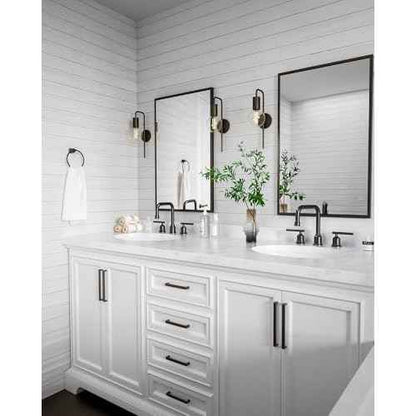 WOWOW Oil Rubbed Bronze Bathroom Faucet Widespread Bathroom Sink Faucet 3 Holes Vanity Faucet 2 Handle Basin Tap with Drain and Suplly Lines Retro