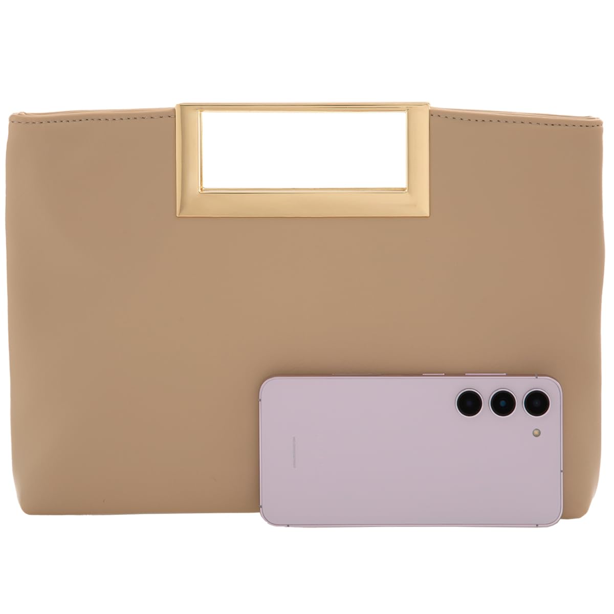 Top Handle Clutch Purses for Women Evening/Formal, Fashion PU Leather Purse for Prom, Cocktail, and Wedding,Taupe