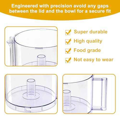 DLC-005AGTXT1 Replacement 14-Cup Food Processor Work Bowl with Gray Handle Compatible With Cuisinart DFP-14, for Cover DFP-14NWBCT1 NOTE: 4 Tabs on Top Rim of Workbowl