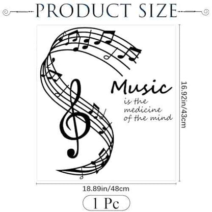 CREATCABIN Music Wall Decals Musical Note Wall Stickers Vinyl Wall Art Notes Notation PVC Adhesive Home Mural Decor Gift for DIY Classroom Living Room Music Studio Decoration 19x17Inch
