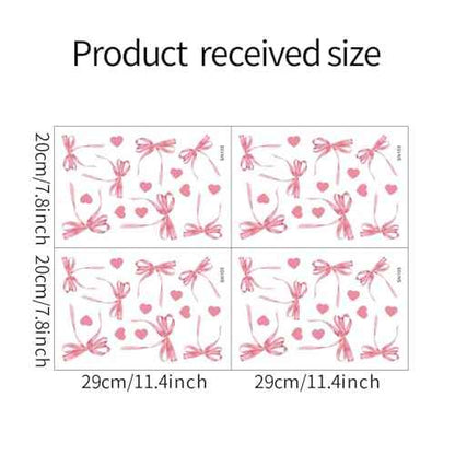 Pink Bow Wall Decals - Girl's Room & Nursery Decor - Wall Stickers for Girls