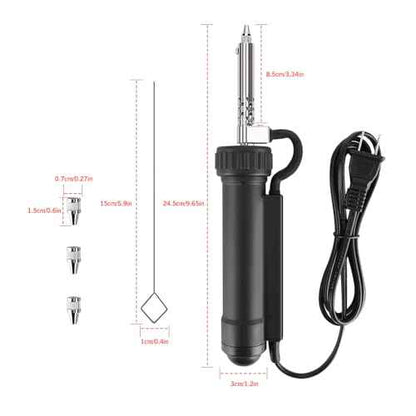 Solder sucker,Automatic Desoldering Pump Vacuum, Electric Solder Tin Sucker, Electric Desoldering Pump Automatic Vacuum Solder Sucker US Plug AC 110V 30W with 3 Soldering Suction Tips
