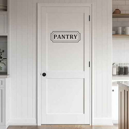 Pantry Door Decal ? Black Vinyl Sticker for Glass Pantry Door Organization, Farmhouse Kitchen Decor Pantry Sign, 10 x 3.75 Inch