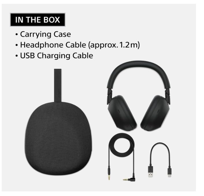 Sony WH-1000XM6 Flagship Noise Cancelling Over-Ear Wireless Bluetooth Headphones, Signature High-Definition Sound, Superior Comfort, Foldable Design, Durable Case, 30 HR Battery, iOS and Android