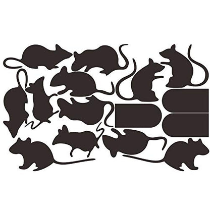BooDecal Happy Halloween Wall Decals Stickers DIY Rats Mice Mouse Doors Sets of 15 Vinyl Lettering Decals Home Decor Wall Murals Stickers for Halloween