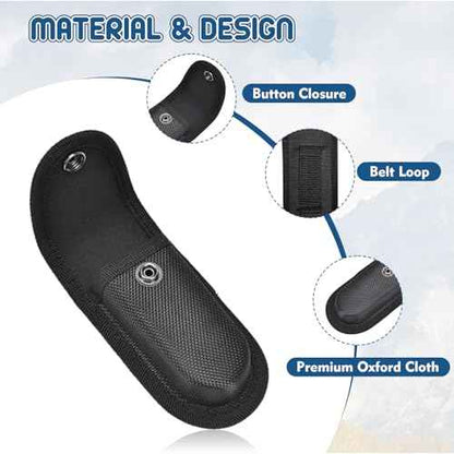 Nylon Pocket Knife Sheath, 5"-5.5" Portable Knife Holder for Belt, Horizontal/Vertical Carry Knife Pouch with Snap Closure, Multitool Folding Knife Sheath for Daily or Outdoor Use