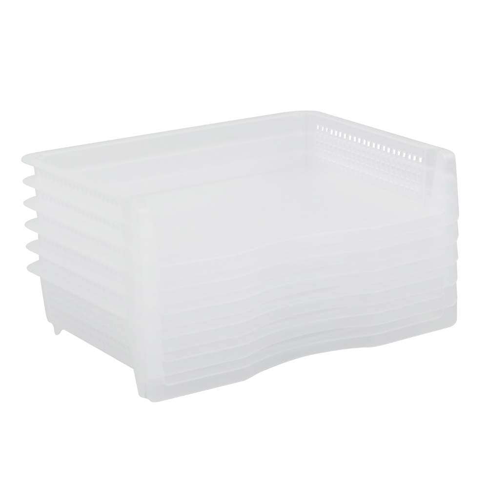 Kiddream 6 Tier Clear Plastic Document Letter Trays, Stackable Paper File Tray