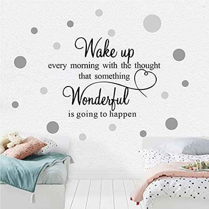 COKOYY Motivational Art Quotes Wall Decals, Inspirational Sayings Words with Dots, Vinyl Letters, Removable DIY Sign Wall Mural for Bedroom, Living Room, Home Decoration