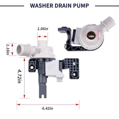 2025 Upgrade W11396717 W11263349 Washer Drain Pump Compatible with Whirlpool Maytag Kenmore Washing Machine Water Drain Pump Repalce W11396717 W11263349 120V 60Hz 1.2A