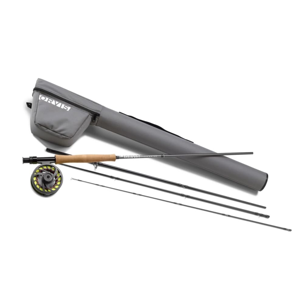 Orvis Clearwater Fly Rod Outfit - Fishing Rod and Reel Combo with Black Chrome Blank, Ceramic Guides, Durable Reel Seat, and Rod Tube - 8'6 5Wt 4pc