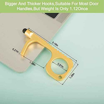 Handy Non-Touch Door Opener - Heavy-Duty Reusable Stylus Keychain - Germ Key Tool (4 Pack)