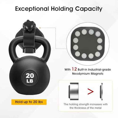 2 Pack Heavy Duty Magnetic Shovel Holder for Truck, No-Drill Strong Metal Magnet Mount Rack for Flag, Paddle, Utility Tool, Organizer for RV, Garage, Trailer, Cruise, ATV Storage