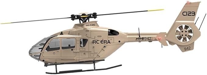 RC ERA C123 EC135 6CH RC Helicopter 1/36 Scale Military Aircraft Single-Rotor Gyroscopic Stabilization with Altitude Hold/One-Key Take Off for Beginners &amp Adults -RTF/2 Battery