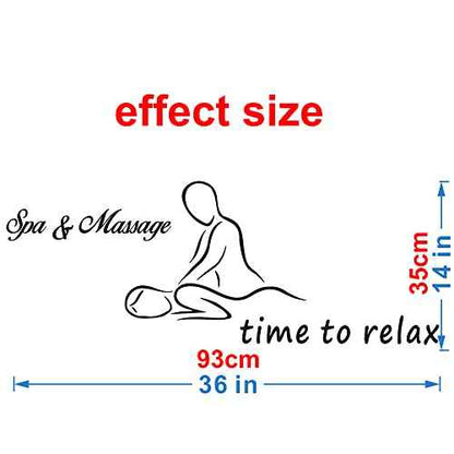Time to Relax Wall Decal ? PVC Removable Vinyl Sticker for Spa, Massage Room, Sauna, Therapy Space, or Wellness Center ? Calming Word Art Decor ? Size: 36"x14" (Black-JWH329~Spa&Massage)