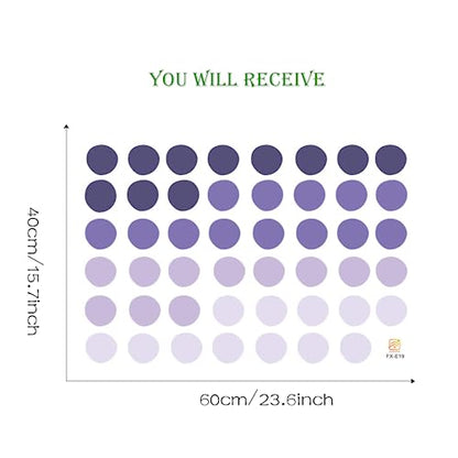 Purple Dark Purple Mauve Polka Dot Wall Stickers, sacinora DIY Circle Art Wall Decals Removable Vinyl Peel and Stick for Nursery Closet Refrigerator Living Room Children's Room Bedroom