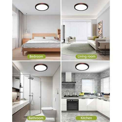 hepside 2PACK Flush Mount LED Ceiling Light Fixture Oil Rubbed Bronze, 12Inch 28W, Dimmable 3000K-4500K-6000K 3 Color Ceiling Lamp 3200LM Low Profile Ceiling Light for Kitchen Bedroom Hallway