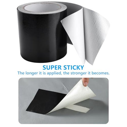 RV Awning Repair Tape 4" x 32FT Waterproof Tent Repair Tape for Tarp Canvas Boat Covers Sail, Tear Repair Patch (Black)