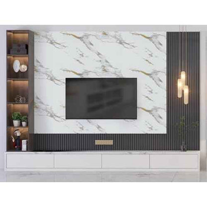 TANONE White Marble Contact Paper for Countertops Waterproof Wallpaper Peel and Stick for Cabinets Removable Matte Gold White Marble Vinyl Wrap for Kitchen Bathroom Counter 17.8"x 118"