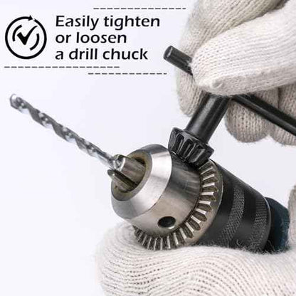 Replacement Drill Chuck Key Wrench Electric Drill Clamping Tool Heavy Duty Solid Carbon Steel Thumb Handle Chuck Key (Chuck Diameter: 3/4" / 5/8" / 1/2" / 3/8" / 1/4" / 5/32") - 6 Sizes