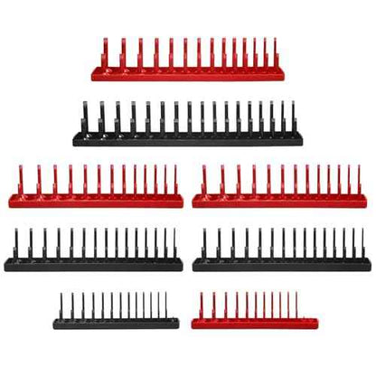 8PCS Socket Organizer Tray Set,SAE & Metric Socket Trays, 2PCS 1/4", 4PCS 3/8", 2PCS 1/2" Drive Deep and Shallow Socket Holders for Toolboxes (8pcs socket organizer£©