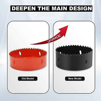 7" ?178mm Hole Saws with Heavy Duty Arbor HSS Bi-Metal Hole Cutter Drill Bit for Wood Cornhole Boards Plastic Drywall Metal Fiberboard(Black)