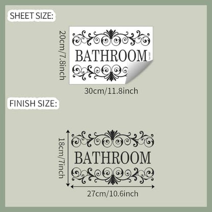 2 Packs Black Vine Bathroom Wall Decals Sticker Bathroom Wall Stickers for Bathrooms Decor Vinyl Wall Decor 10.6x7 Inch