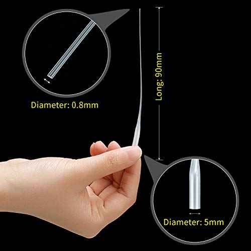 Hsei 200 Pcs Micro-Tips Plastic Glue Bottle Tips Glue Extender Precision Applicator for Crafting, Lab Dispensing, Adhesive Dispensers